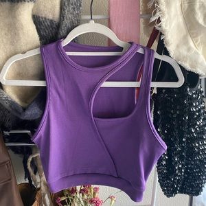 Purple cut out crop top